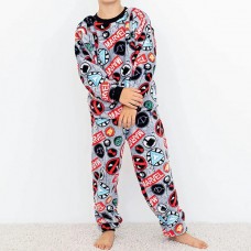 Піжама для хлопчика з штанами сіра Напис 19342