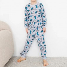 Піжама для хлопчика з штанами сіра Динозаври 19344