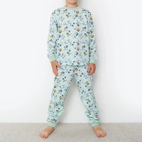 Піжама для хлопчика з штанами блакитна Машинки 19345