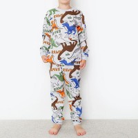 Піжама для хлопчика з штанами сіра Динозаври 19346