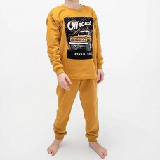 Піжама для хлопчика з штанами гірчична Напис 19349