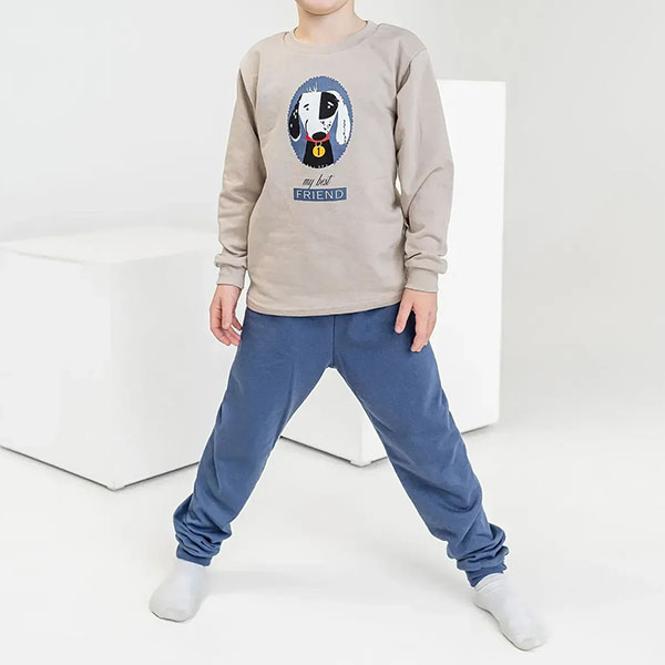 Піжама для хлопчика з штанами з малюнком 19140 Піжама для хлопчика з штанами з малюнком 19140