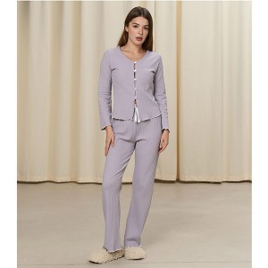 Піжама жіноча штани та джемпер бузкова 19232