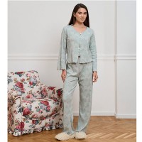 Піжама жіноча штани та джемпер бірюзова 19233