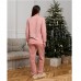 Піжама жіноча штани та джемпер рожева на флісі 19236