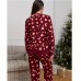 Піжама жіноча штани та джемпер бордовий на флісі 19238 Піжама жіноча штани та джемпер бордовий на флісі 19238