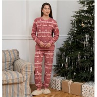 Піжама жіноча штани та джемпер рожевий на флісі 19239