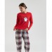 Піжама жіноча штани та джемпер червона 19242 Піжама жіноча штани та джемпер червона 19242