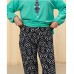 Піжама жіноча штани та джемпер бірюзова 19244 Піжама жіноча штани та джемпер бірюзова 19244