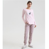 Піжама жіноча штани та джемпер рожева 19245