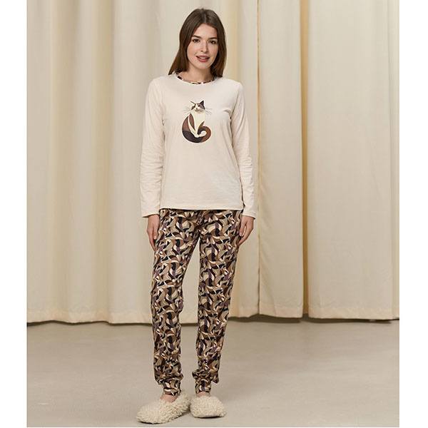 Піжама жіноча штани та джемпер Котик 19246 Піжама жіноча штани та джемпер Котик 19246