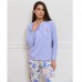 Піжама жіноча штани та джемпер блакитна Квіти 19254 Піжама жіноча штани та джемпер блакитна Квіти 19254