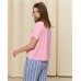 Піжама жіноча штани і футболка рожева в смужку 19256 Піжама жіноча штани і футболка рожева в смужку 19256