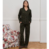 Піжама жіноча штани та сорочна зелена 19261