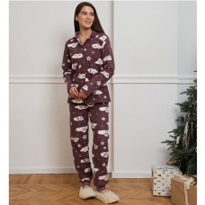 Піжама жіноча штани та сорочна флісова 19263