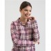Піжама жіноча штани та сорочна в клітинку рожева 19264