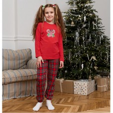 Піжама для дівчинки з штанами Новорічна 19266