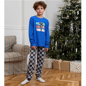Піжама для хлопчика штани та джемпер синя 19270
