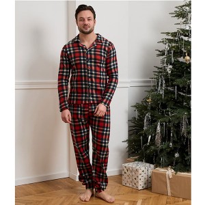 Піжама чоловіча сорочка та штани червона в клітинку 19274