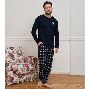 Піжама чоловіча штани та джемпер Клітинка 19277