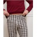 Піжама чоловіча штани та джемпер бордова в клітинку 19278