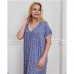 Нічна Сорочка жіноча синя в сердечко 19280