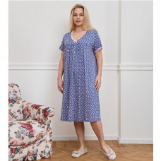 Нічна Сорочка жіноча синя в сердечко 19280