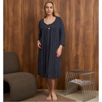 Нічна Сорочка синя в горох 19291