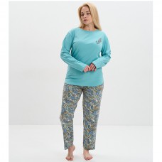 Піжама жіноча штани та джемпер блакитна 19459