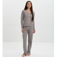 Піжама жіноча штани та джемпер сіра 19497