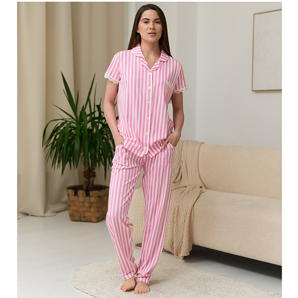 Піжама жіноча штани та джемпер рожева 19500 Піжама жіноча штани та джемпер рожева 19500