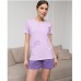Піжама жіноча шорти футболка сіра в смужку 19713