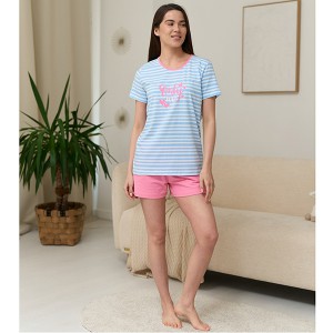 Піжама жіноча шорти футболка Смужка 19725