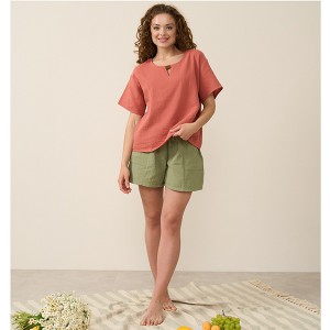 Піжама жіноча шорти футболка однотонна 19728