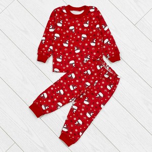 Піжама для дівчинки штани та джемпер з начосом червона 19747