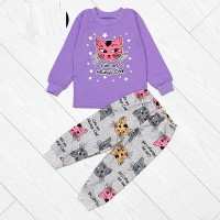 Піжама для дівчинки штани та джемпер з начосом Коти 19748