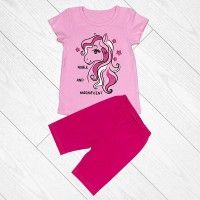 Піжама для дівчинки футболка та шорти Єдиноріг 19755