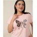 Піжама жіночій шорти та футболка бавовна Персикова 19329