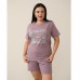 Піжама жіночій шорти та футболка бавовна Пудра 19354