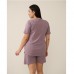 Піжама жіночій шорти та футболка бавовна Пудра 19354