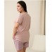 Піжама жіночій шорти та футболка пудра 19356