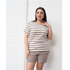 Піжама жіночій шорти та футболка в смужку 19365