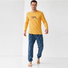 Пижама мужская штаны и джемпер Леопард 10213