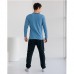 Пижама мужская штаны и джемпер синяя 10220