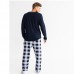 Пижама мужская штаны и джемпер синий 10231