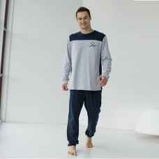 Пижама мужская штаны и джемпер серый 10233