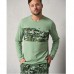Піжама чоловіча з штанами Камуфляж зелений 13819