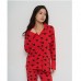 Жіноча піжама сорочка і штани червона 13950