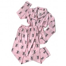 Піжама жіноча сорочка та штани рожева 14077