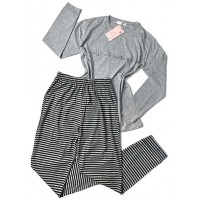 Піжама жіноча кофта та штани сіра 14101